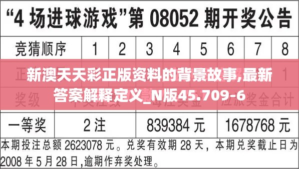 新澳天天彩正版资料的背景故事,最新答案解释定义_N版45.709-6