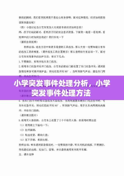 小学突发事件处理分析，小学突发事件处理方法 